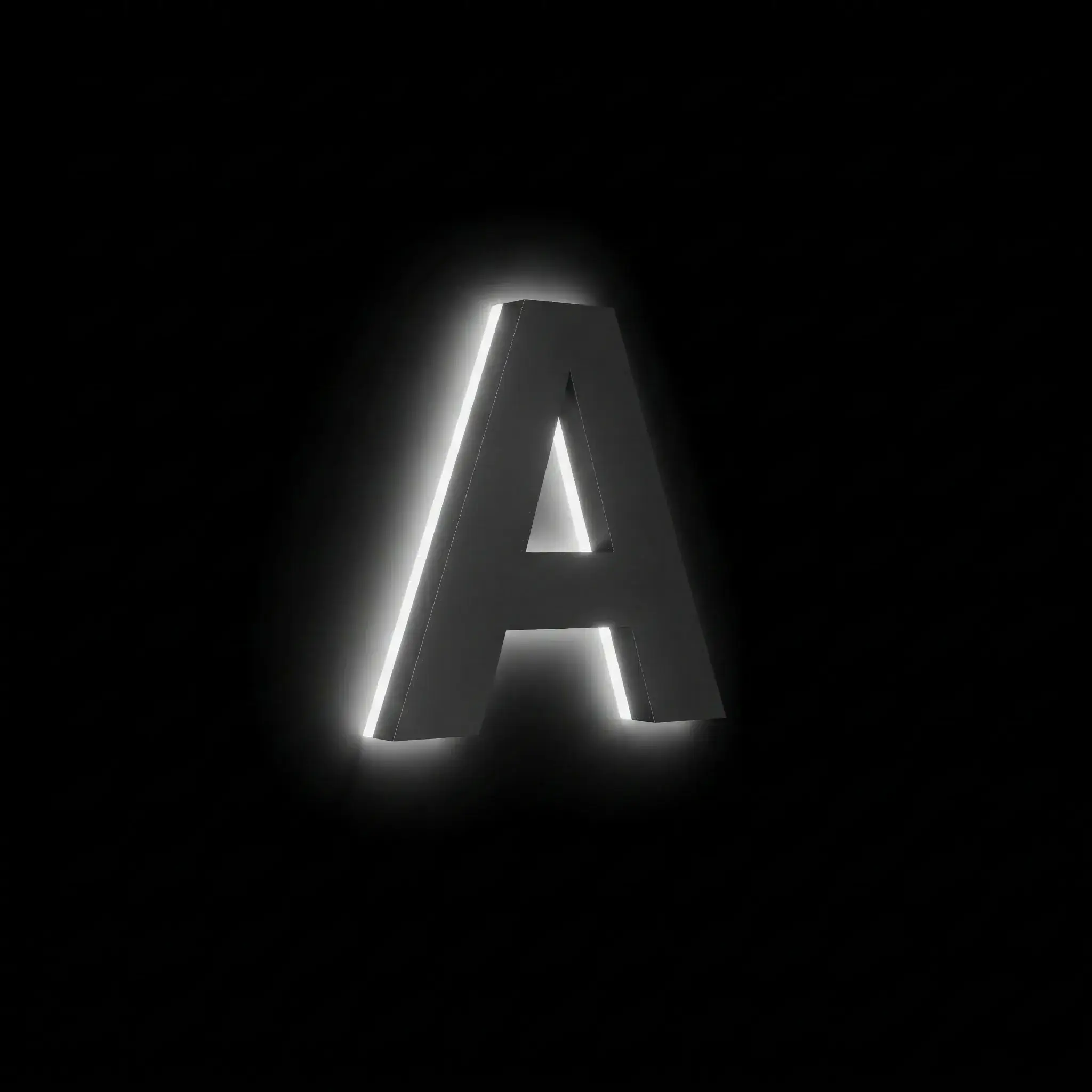 3D Buchstaben rückbeleuchtet Halo-Effekt