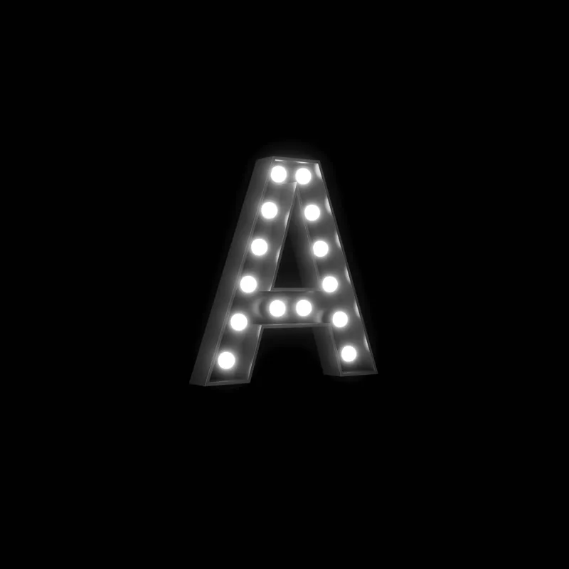Marquee Buchstaben Glühbirnen Retro