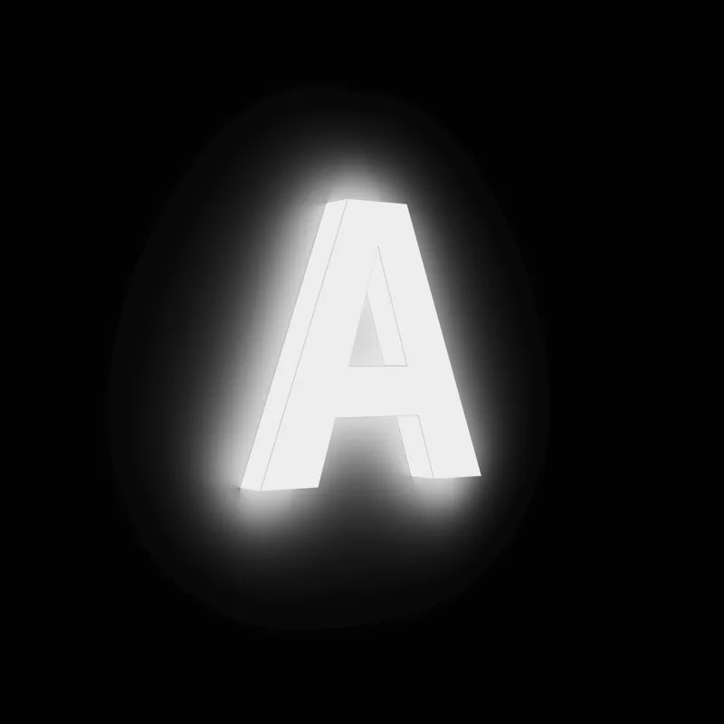 Vollflächig beleuchtete Buchstaben