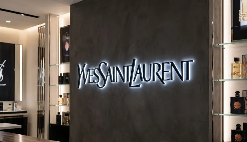 YSL beleuchtetes Firmenschild Ladenbau Store LED Werbeschilder