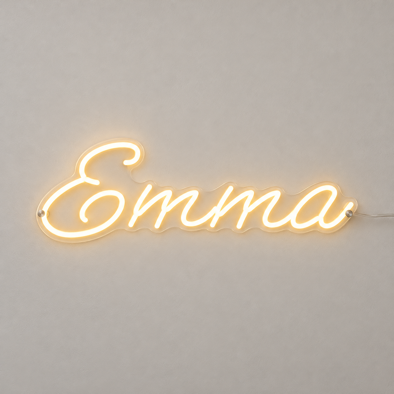 Emma – LED-Neon in Warmweiß, Schrift Alexa