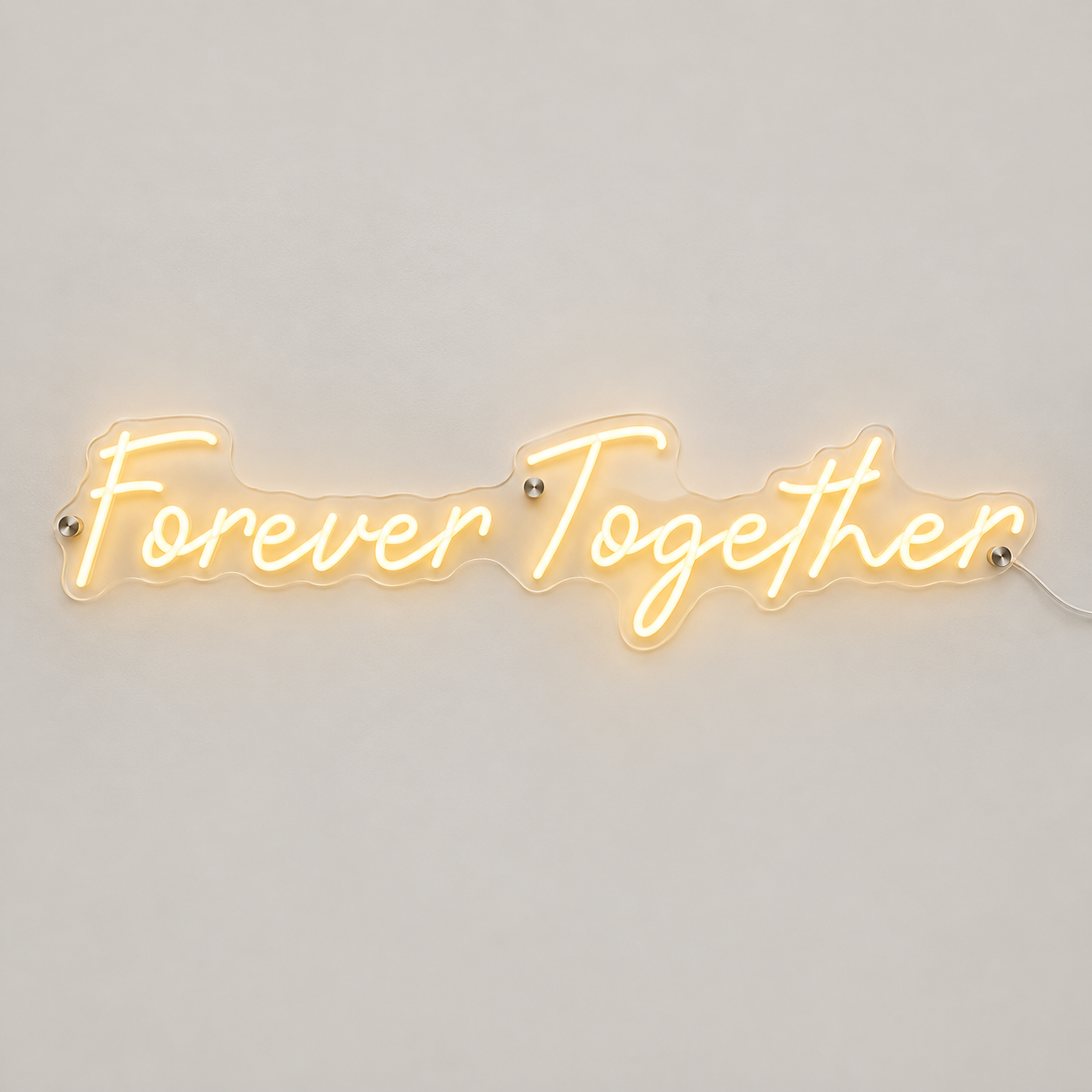 Forever Together – LED-Neon in Warmweiß, Schrift Amanda